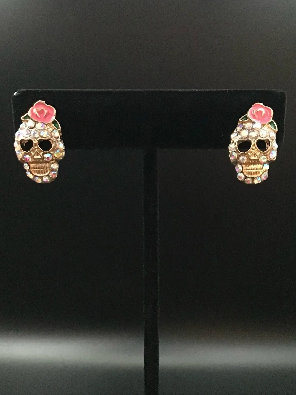 Rhinestone Skulls Stud Earrings